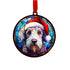 Bedlington Terrier in Santa Hat Suncatcher Decoration